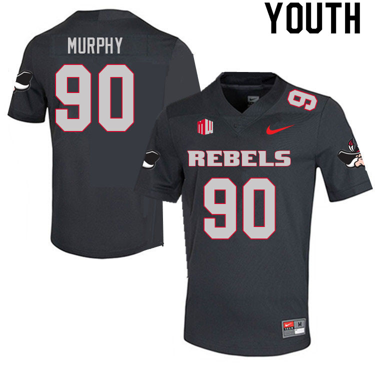 Youth #90 Connor Murphy UNLV Rebels College Football Jerseys Sale-Charcoal